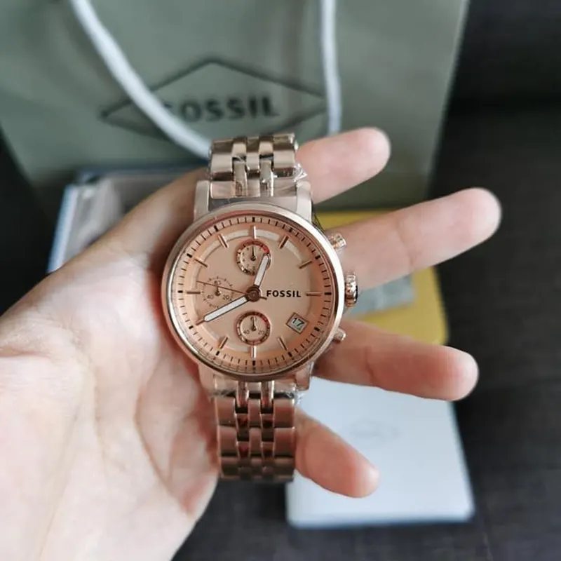 Fossil Boyfriend Chronograph Rose tone Ladies Watch- ES3380